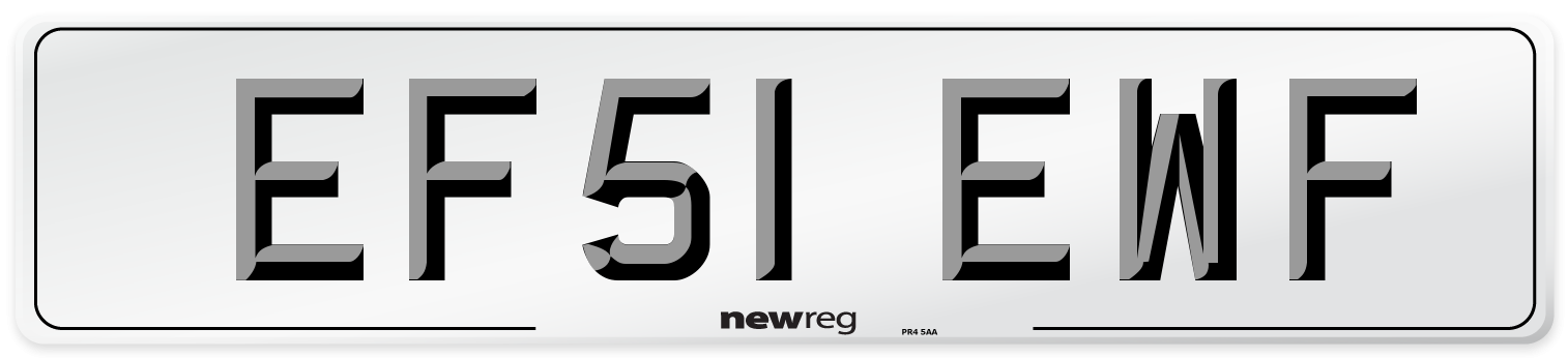 EF51 EWF Number Plate from New Reg